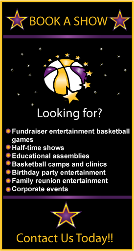 The Hoop Magicians provides fun and entertainment for fundraisers, half-time shows, educational assemblies, birthday parties, corporate events and family reunions.   Book a show with the Hoop Magicians.